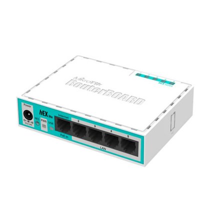 Router Board 5 Puertos Fast Ethernet PoE Pasivo 64 MB de RAM Mikrotik
