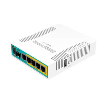 Router Board 5 puertos Gigabit Ethernet PoE 802.3at 1 Puerto USB Mikrotik