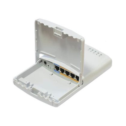 Router con 5 puertos LAN 64 MB de RAM RouterOS L4 para Exteriores PSU PoE Out Mikrotik