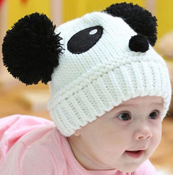 Precioso Panda bebé sombreros y gorras niños niño niñas para mantener el calor del ganchillo sombreros invierno gorro