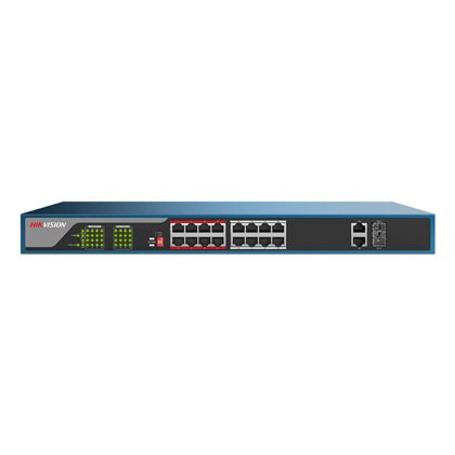 Switch 16 puertos 100 Mbps PoE Hikvision DS3E0318PE No Administrable